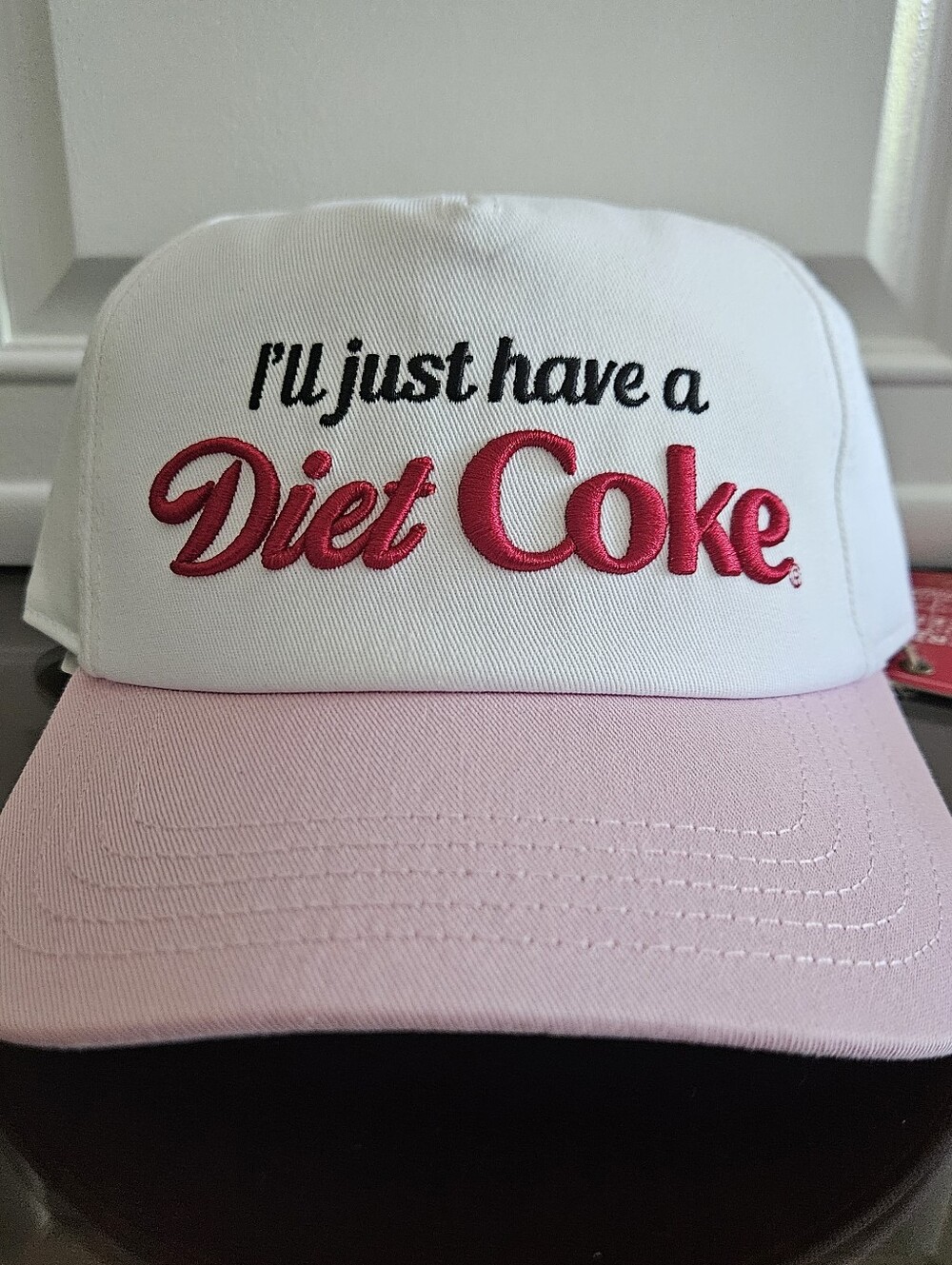 Coca Cola White & Pink 'I'll Just Have a Diet Coke' Trucker Hat